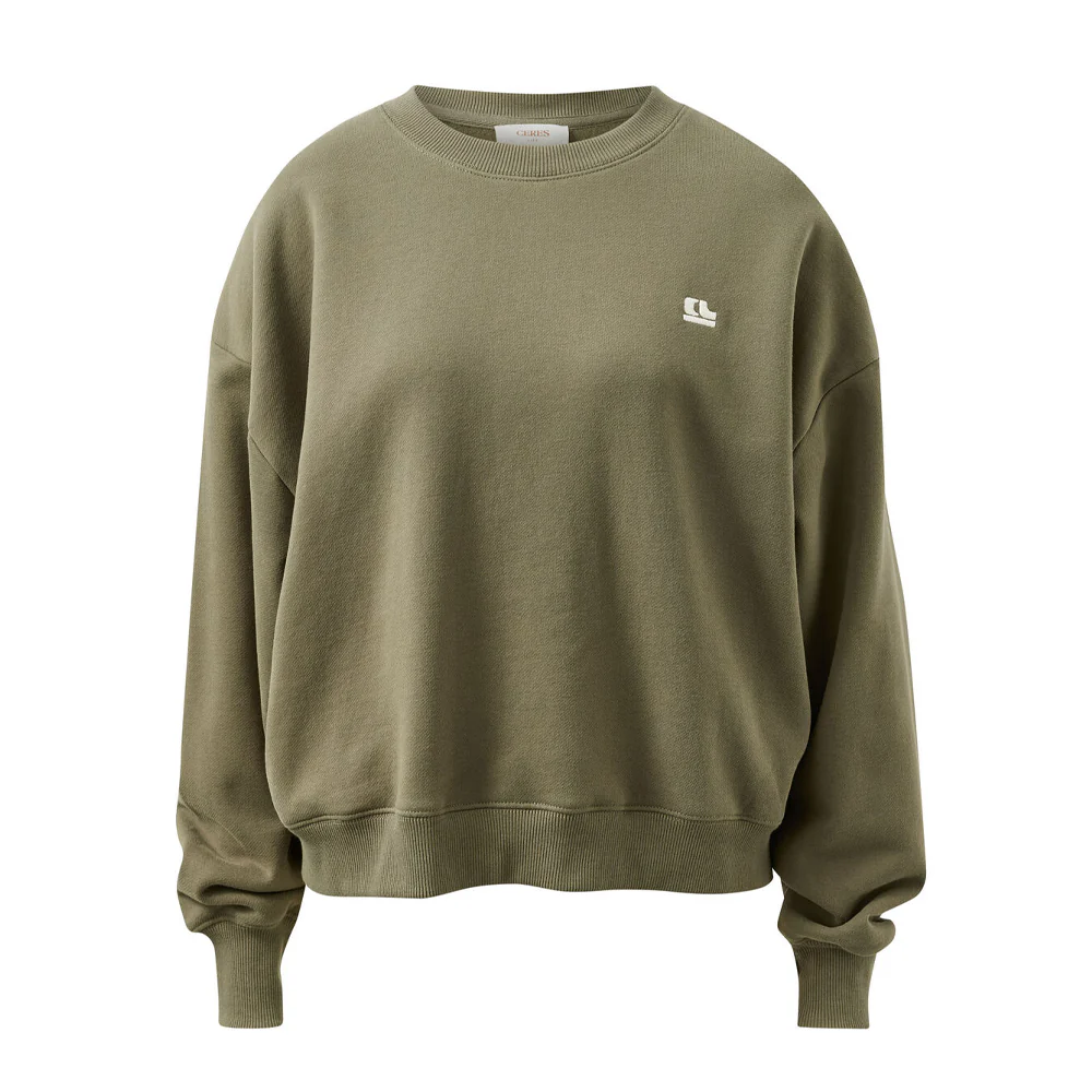 Quinn Slouchy Crew - Washed Olive - Image 5