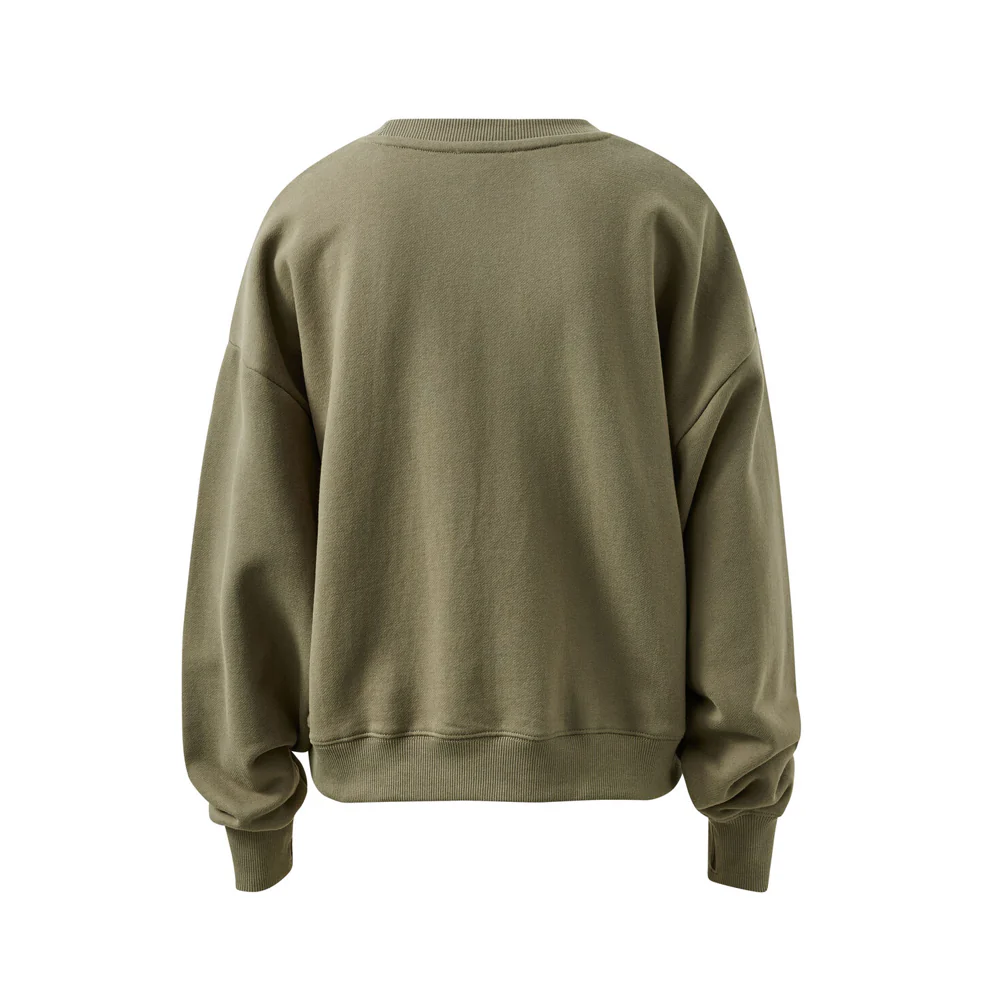 Quinn Slouchy Crew - Washed Olive - Image 6
