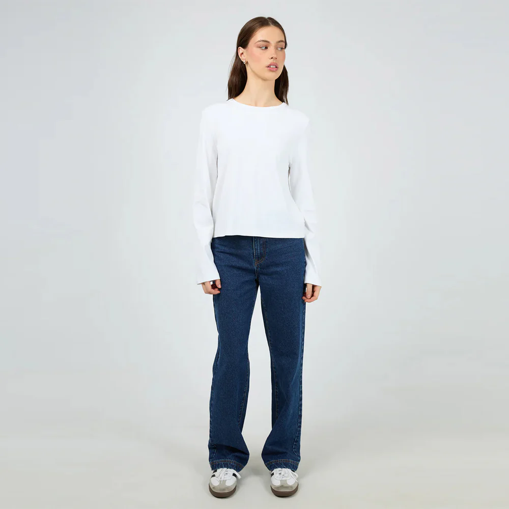 Regular Long Sleeve Tee - White - Image 4