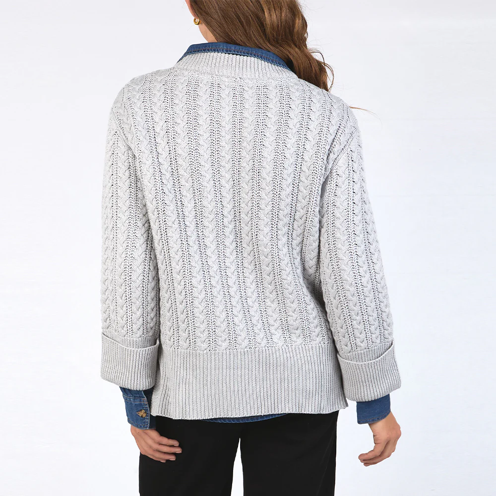 Remi Cable Knit - Grey Marle - Image 5