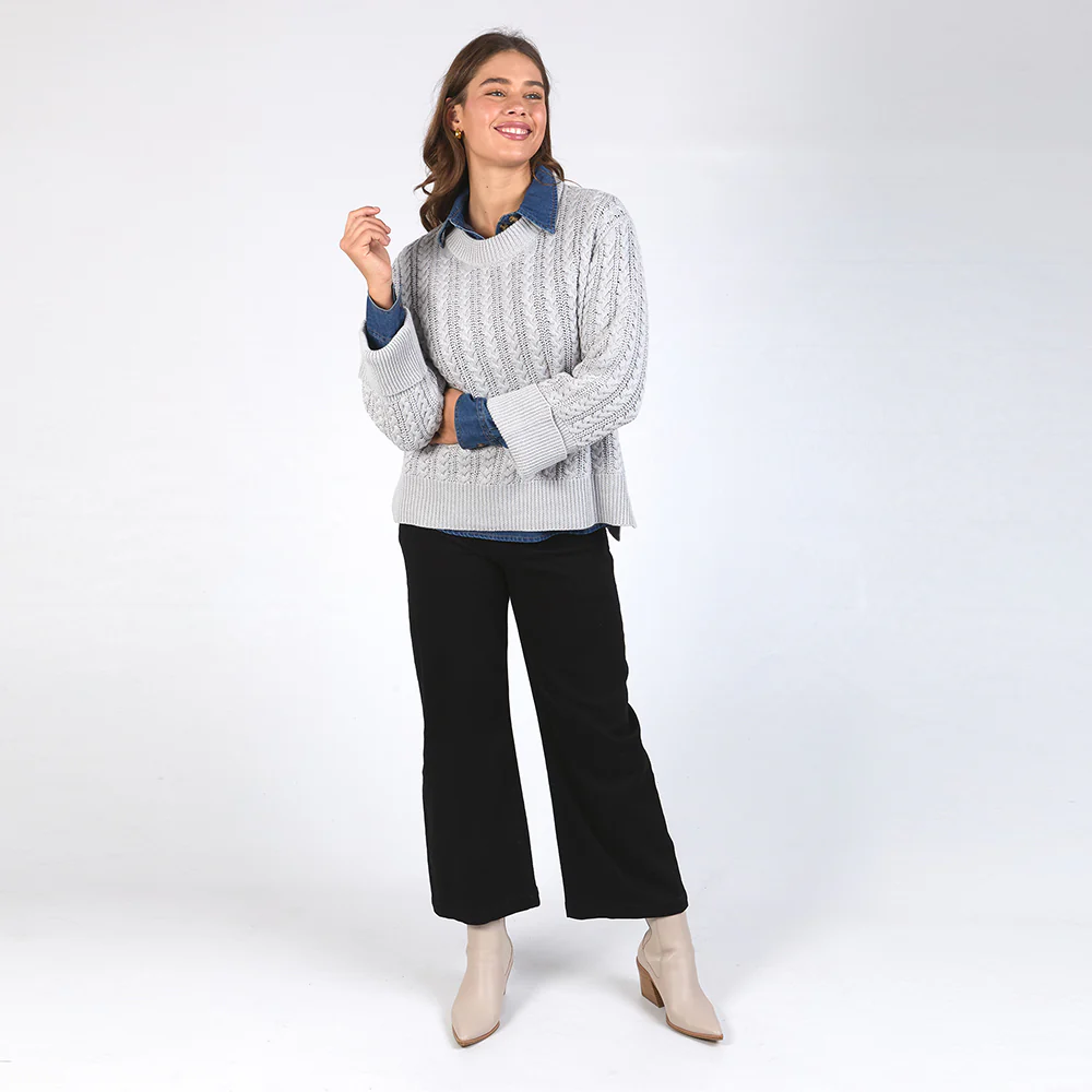 Remi Cable Knit - Grey Marle - Image 8