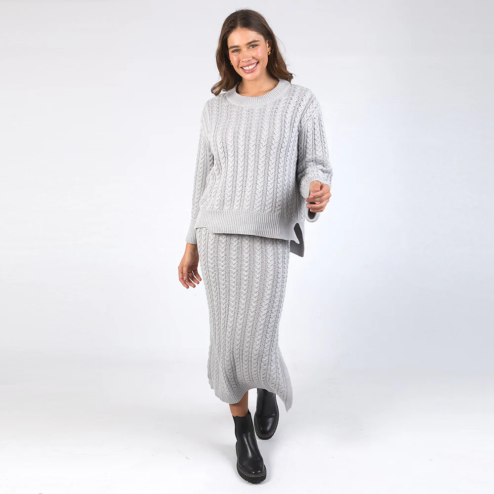 Remi Knit Skirt - Grey Marle - Image 4