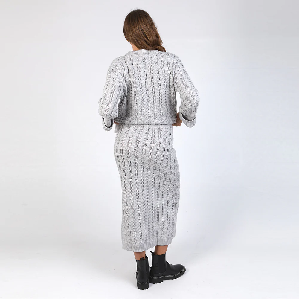 Remi Knit Skirt - Grey Marle - Image 5