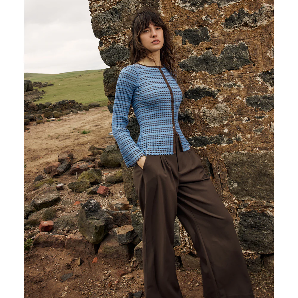 Roan Pleat Front Pant - Chocolate - Image 2