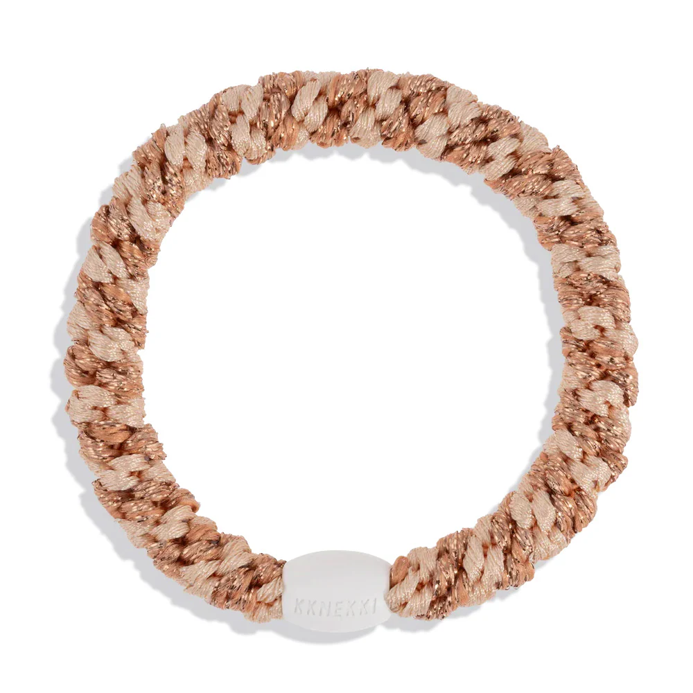 Rosegold Glitter Powder Stripe Hair Tie