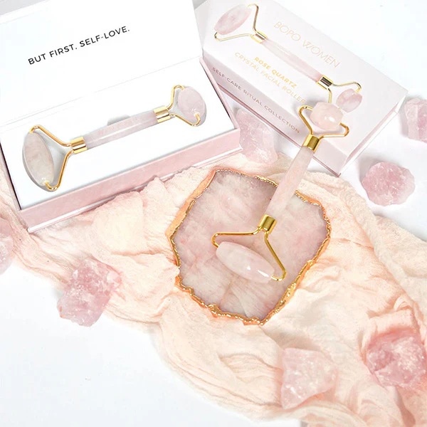 Rose Quartz Facial Roller - Image 3