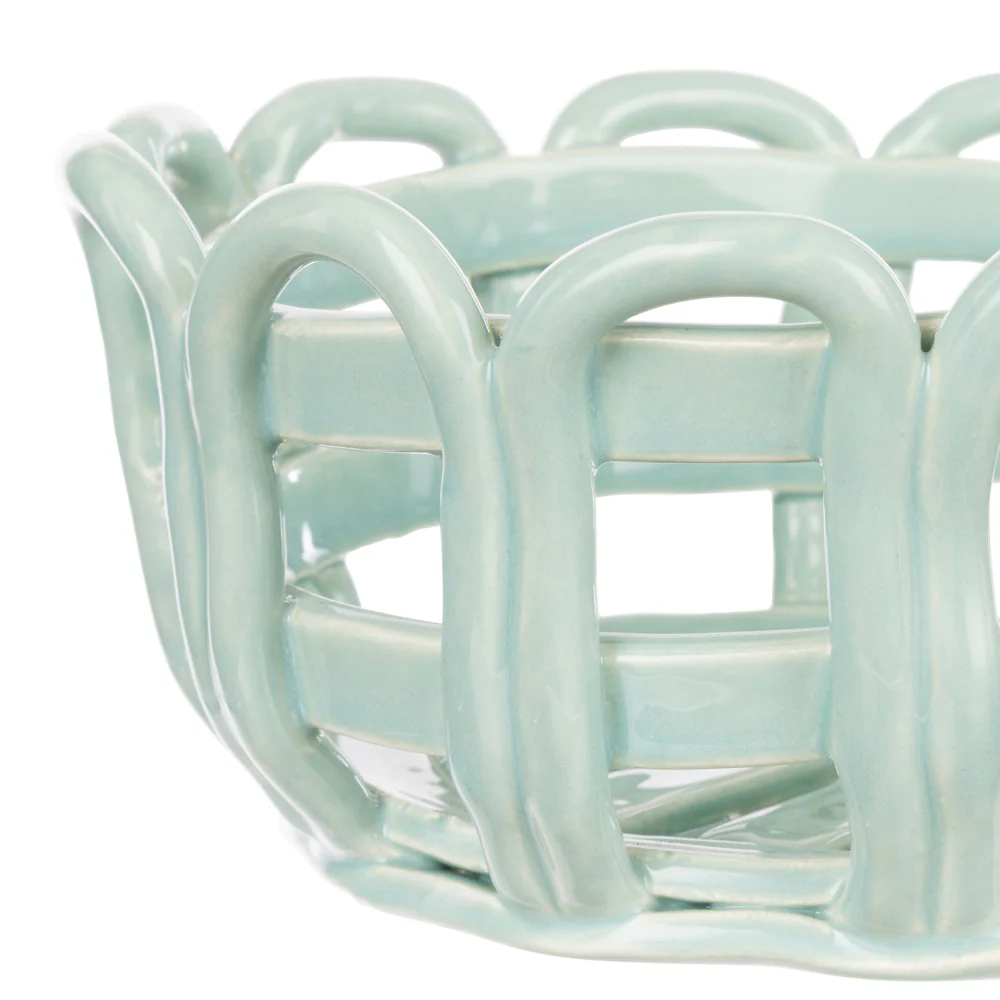 Rye Stoneware Oblong Basket - Mint - Image 3