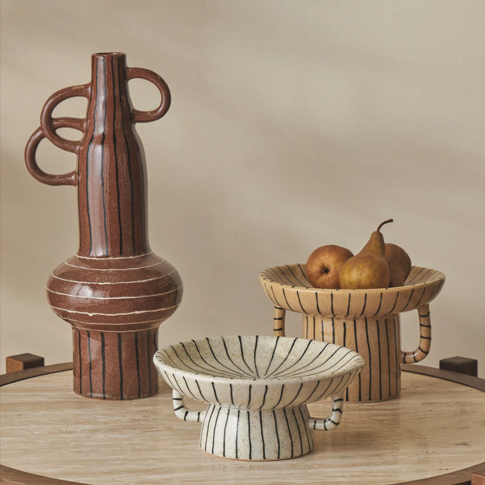 Sabi Stripe Dish - Brown/Black - Image 2
