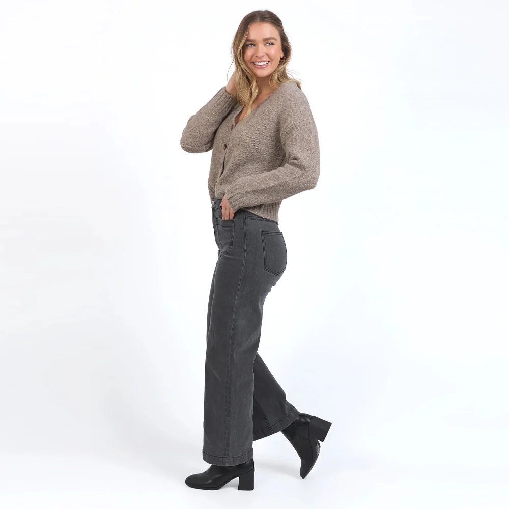 Sarah Wide Leg Jean - Washed Black - Image 2