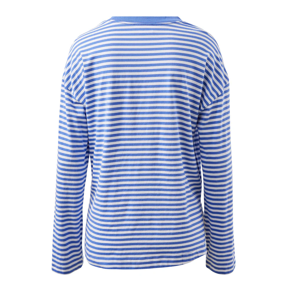 Scout Slouchy Long Sleeve Tee - Vintage Blue + White Stripe - Image 5