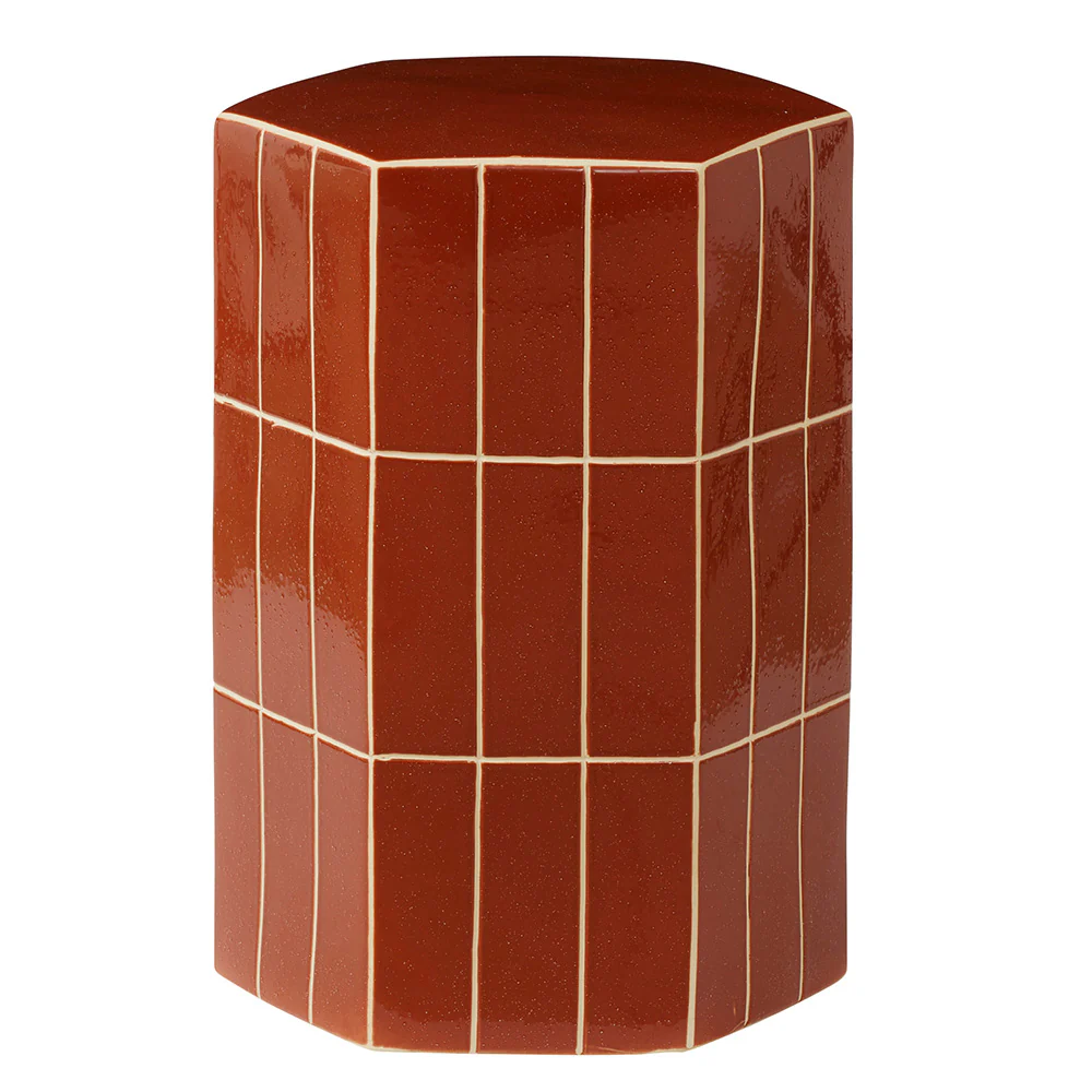 Seidler Ceramic Tile Stool - Rust