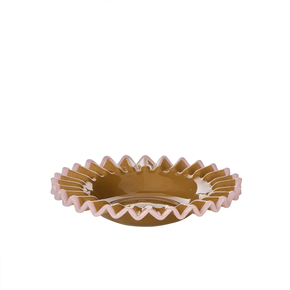 Sigrid Frill Dish - Mustard/Pink