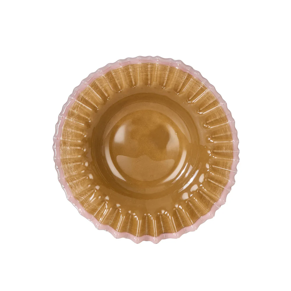 Sigrid Frill Dish - Mustard/Pink - Image 4