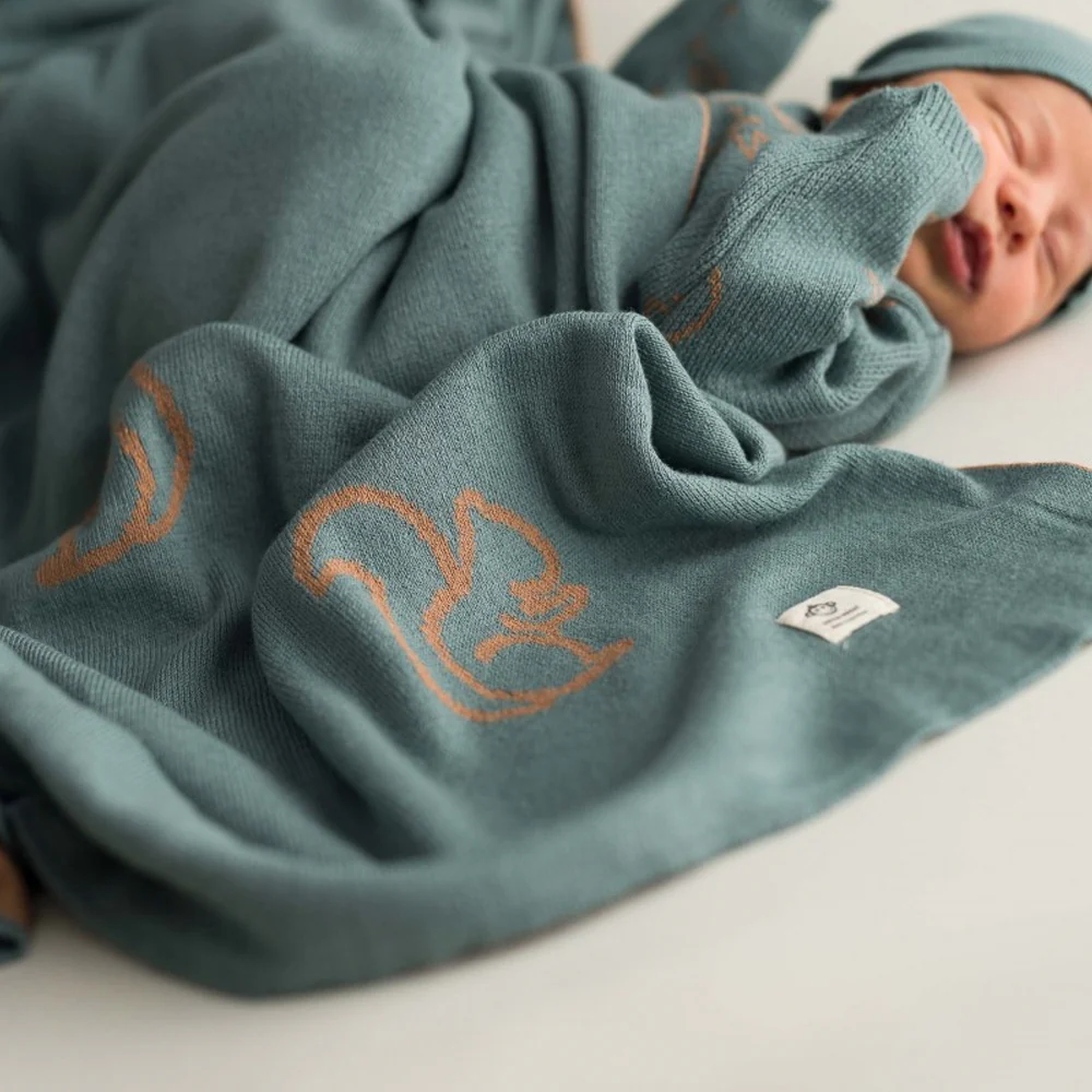 Squirrels Baby Blanket - Jeans - Image 2