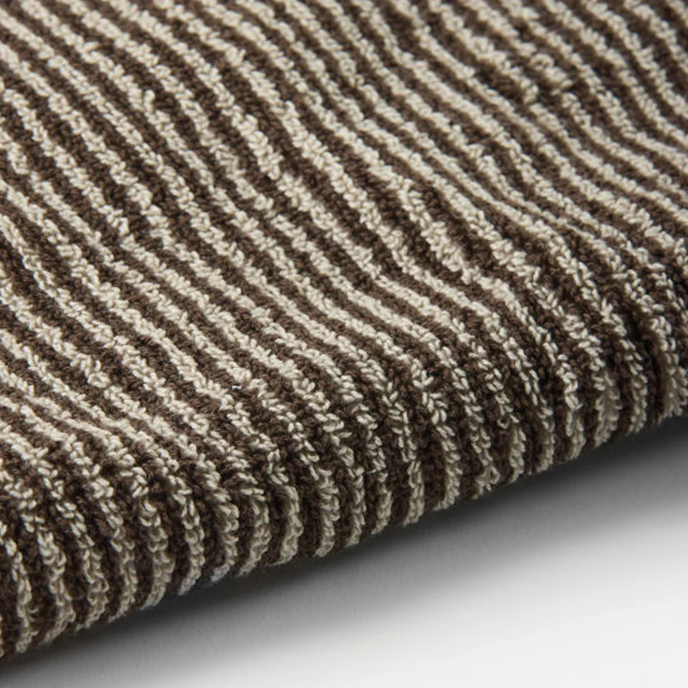 Stripe Cotton Bath Towel - Cocoa/Bone - Image 2