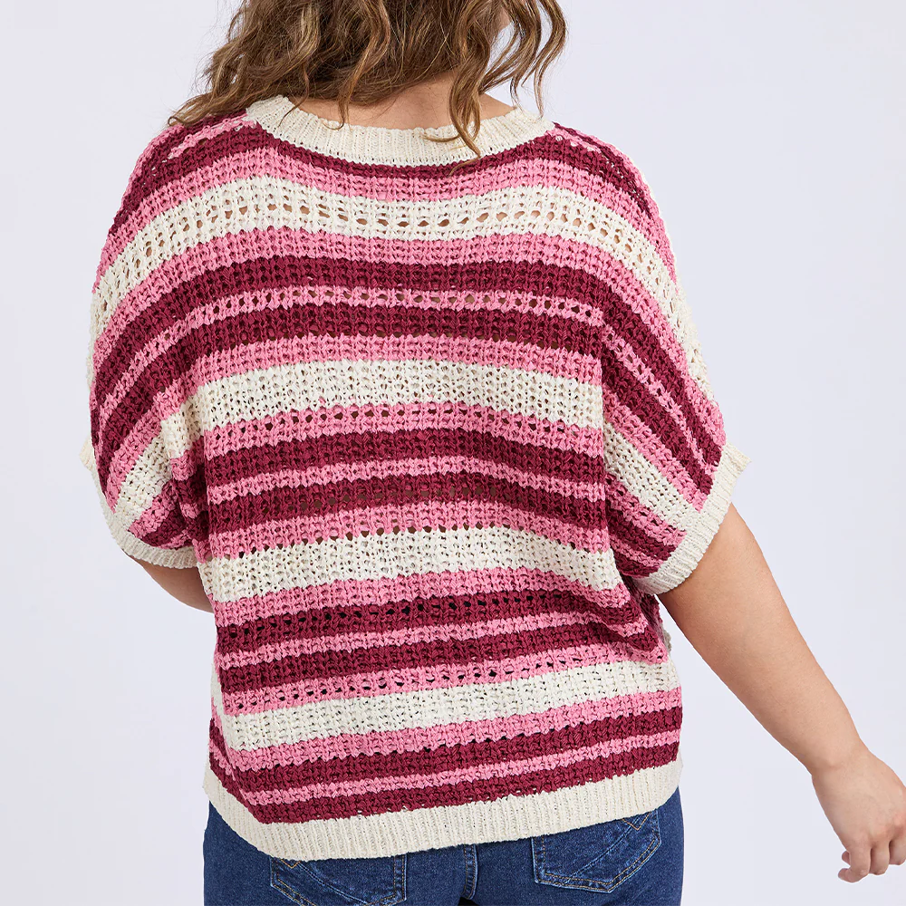 Striped Knit Top - Chateau Rose Stripe - Image 4