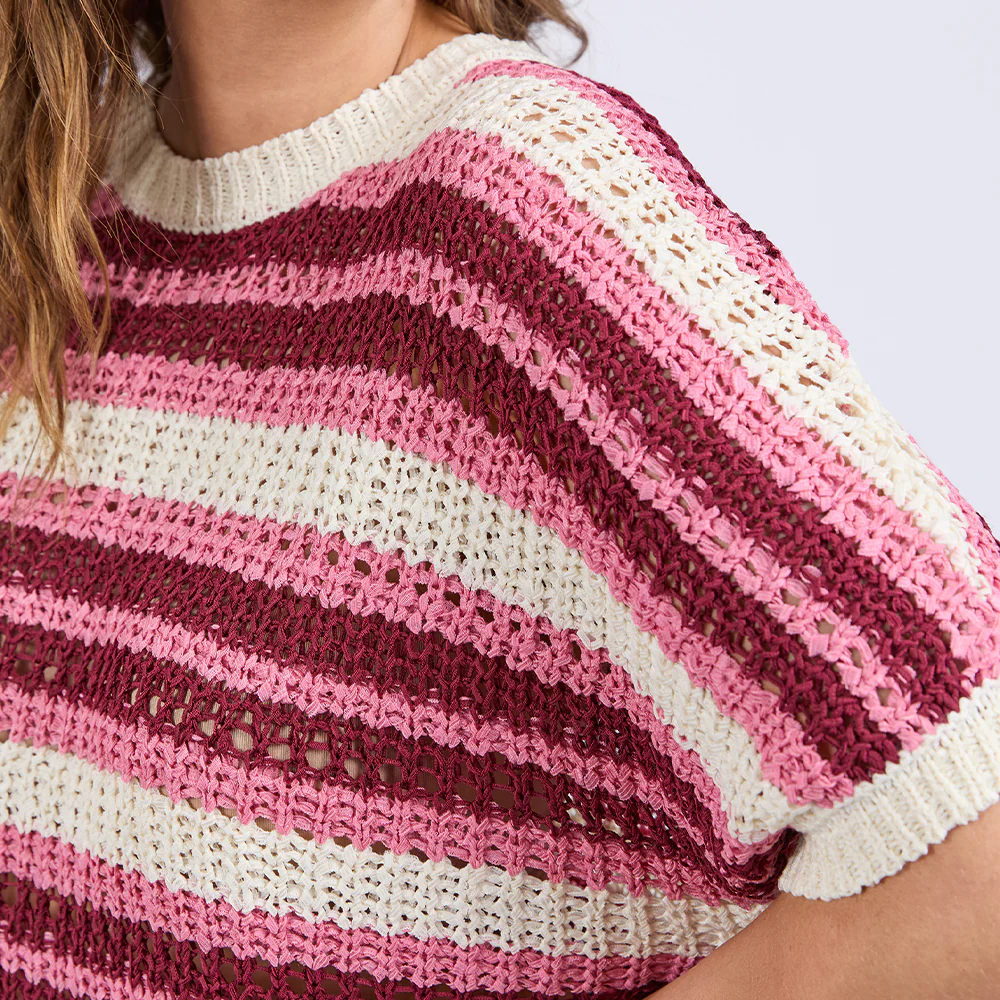 Striped Knit Top - Chateau Rose Stripe - Image 6