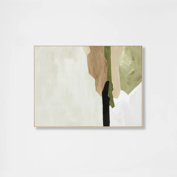 Tranquil Coastline Olive Canvas (105 x 140cm) - Image 3