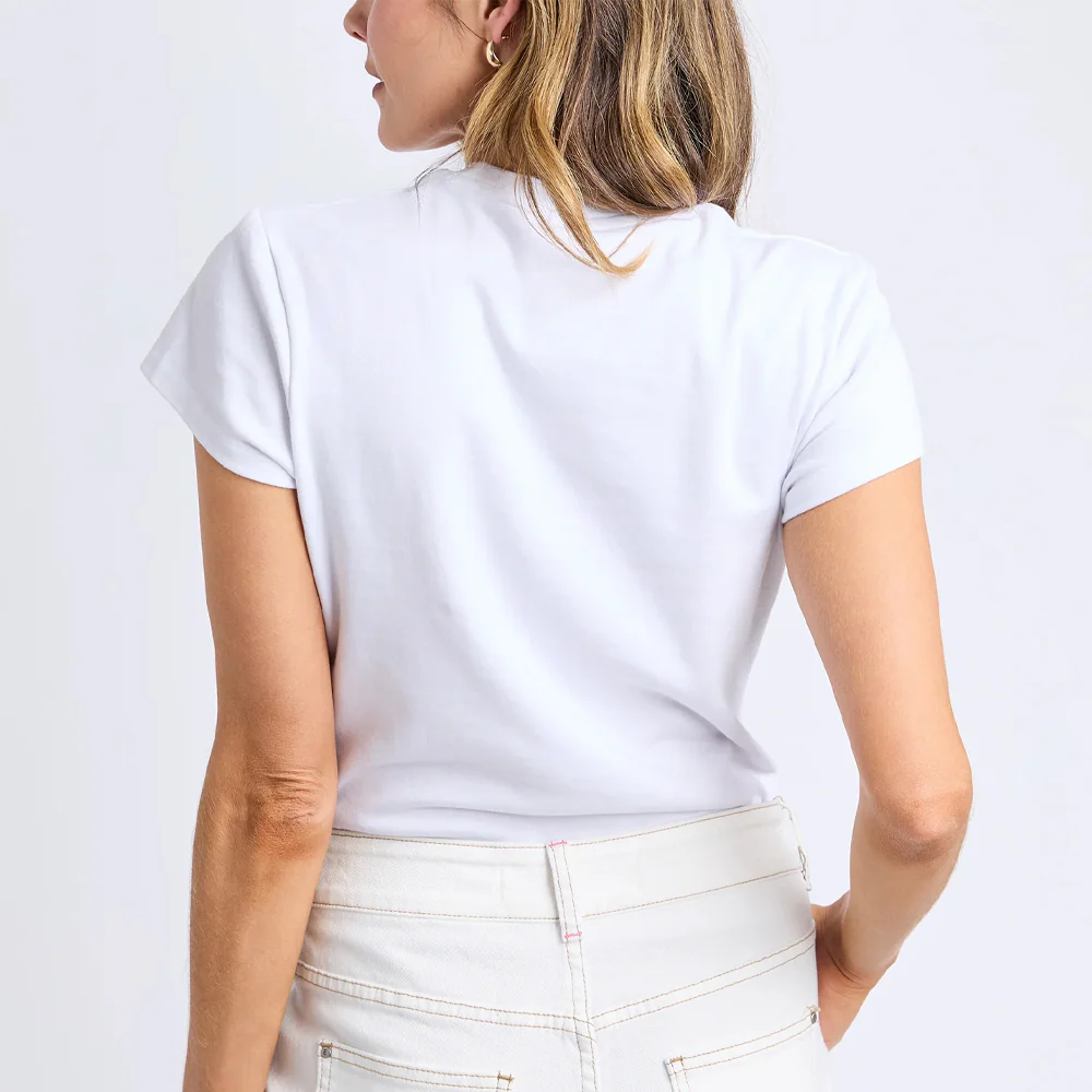 Vera Short Sleeve Tee - White - Image 5