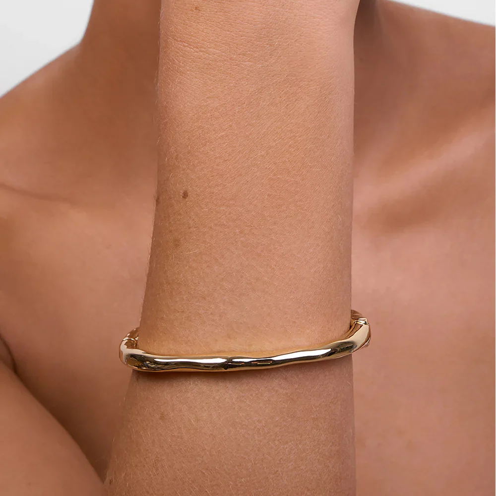 Verity Gold Hinge Bangle - Image 2
