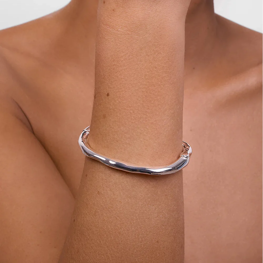 Verity Silver Hinge Bangle - Image 2
