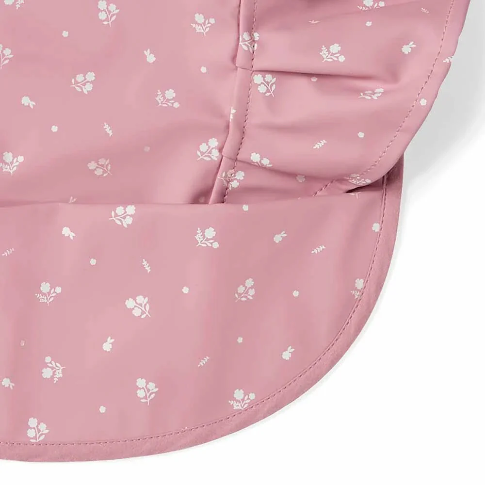 Waterproof Snuggle Bib - Pink Fleur Frill - Image 2