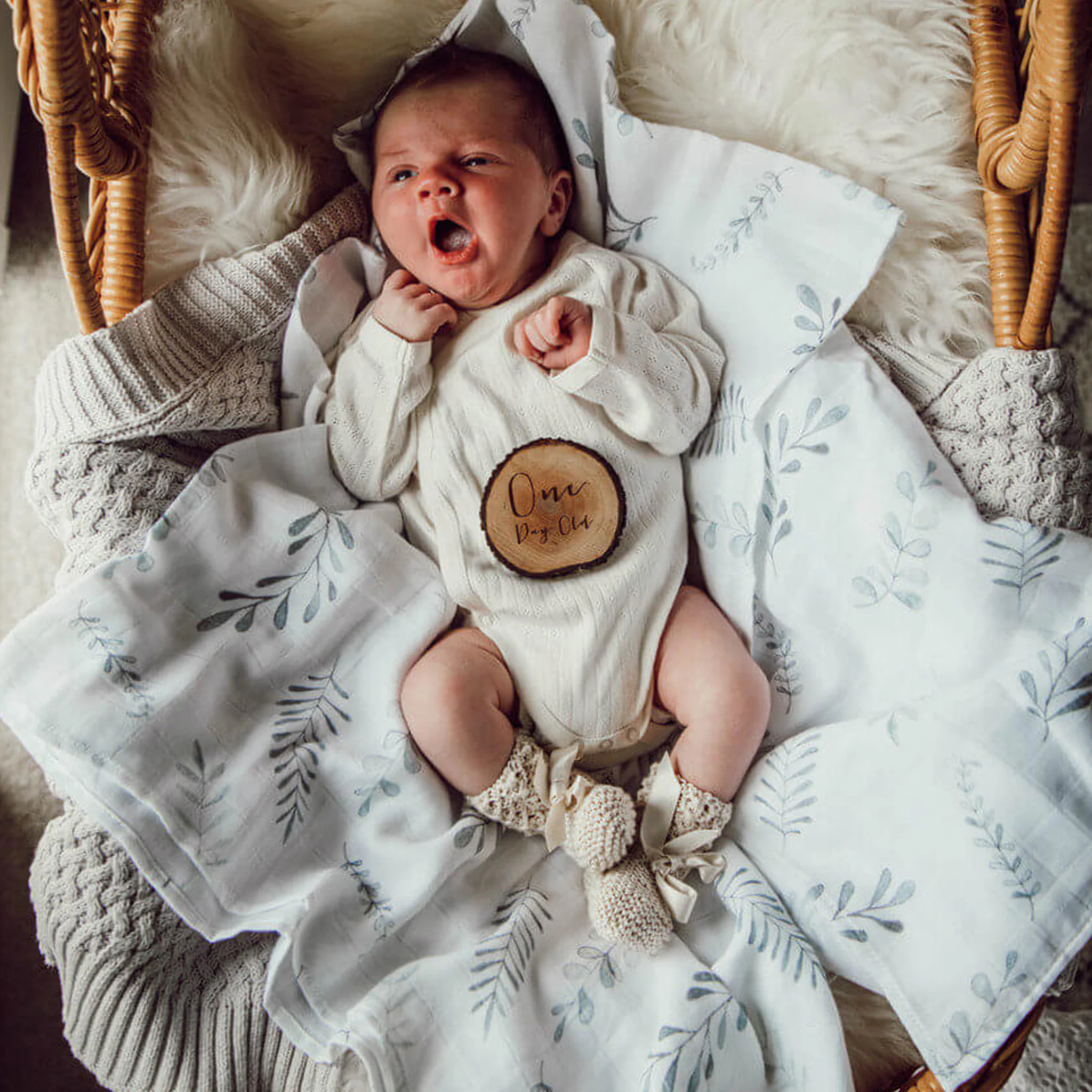 Organic Muslin Wrap - Wild Fern - Image 5