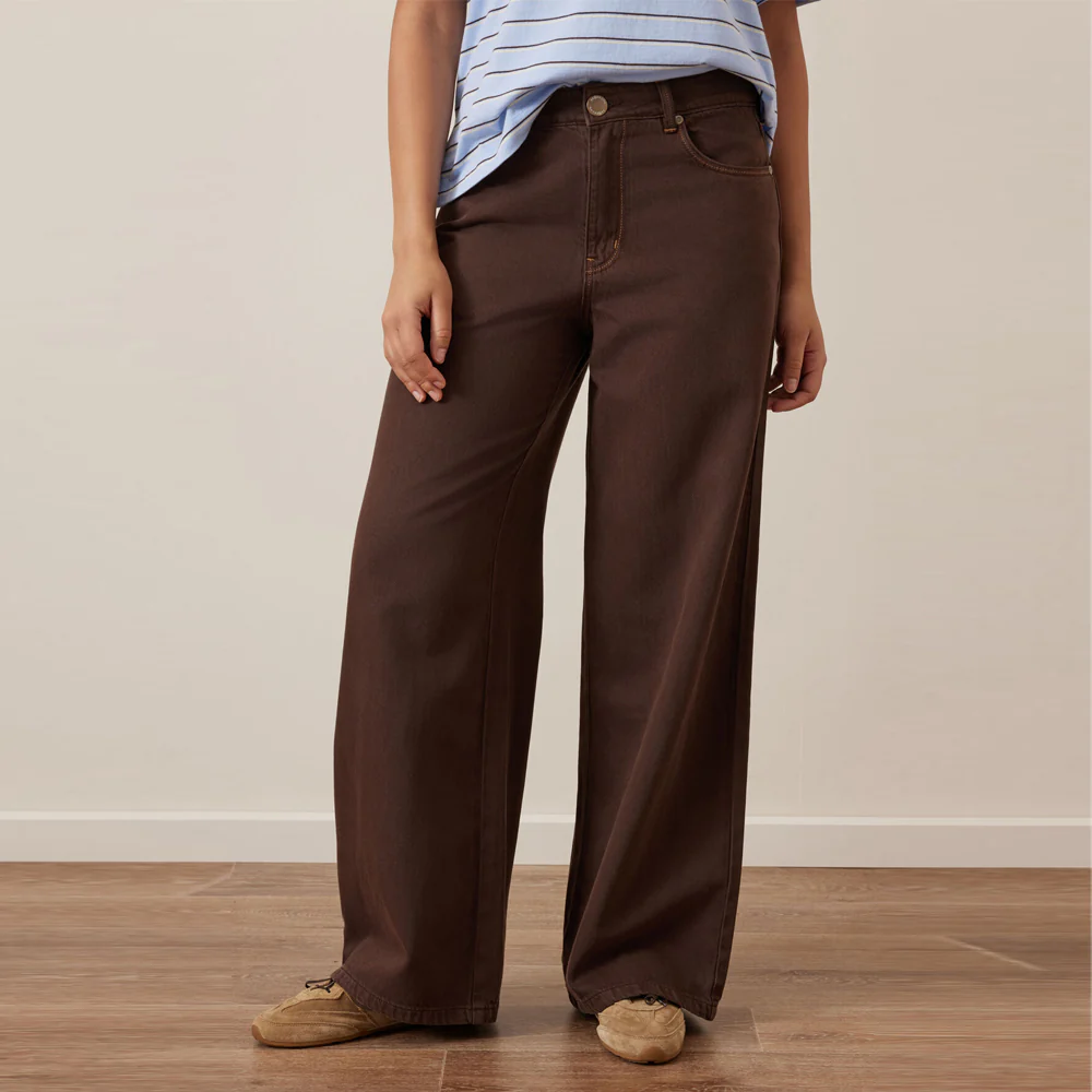 Willow Soft Wide Leg Jean - Chocolate - Image 3