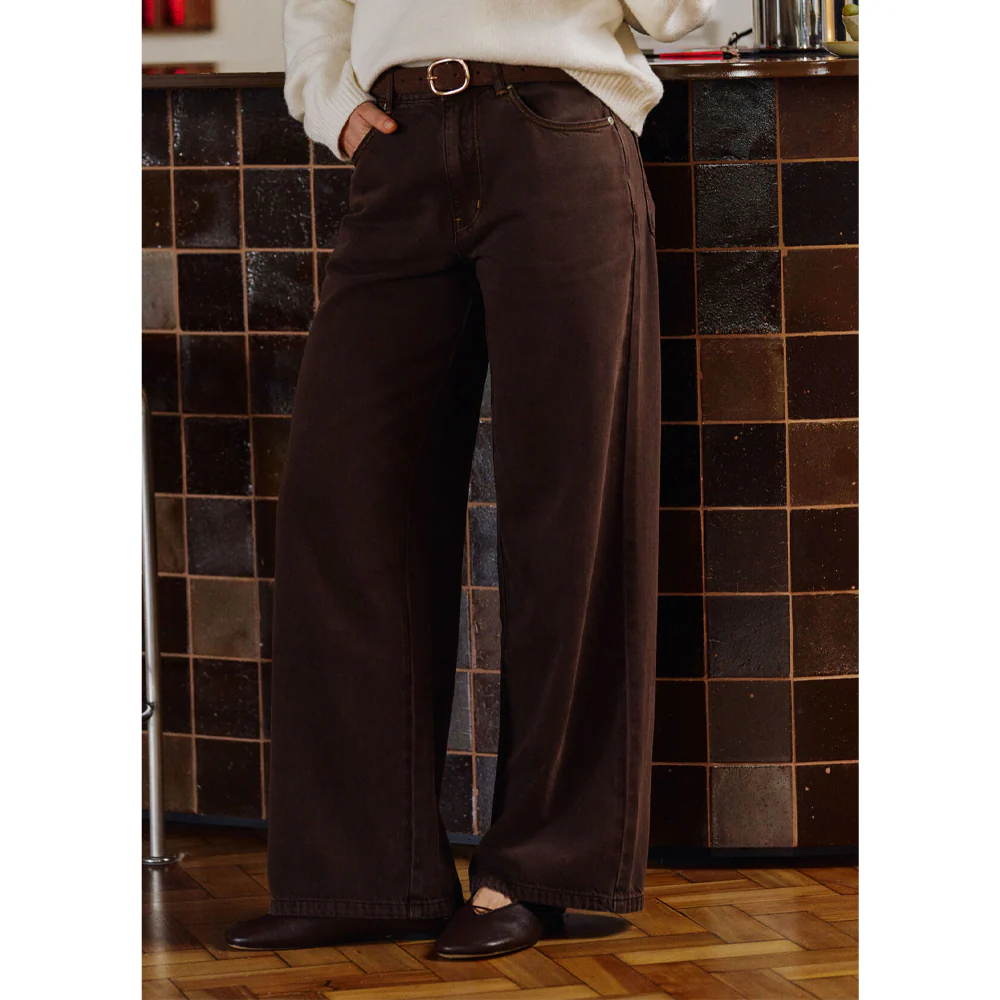 Willow Soft Wide Leg Jean - Chocolate - Image 5