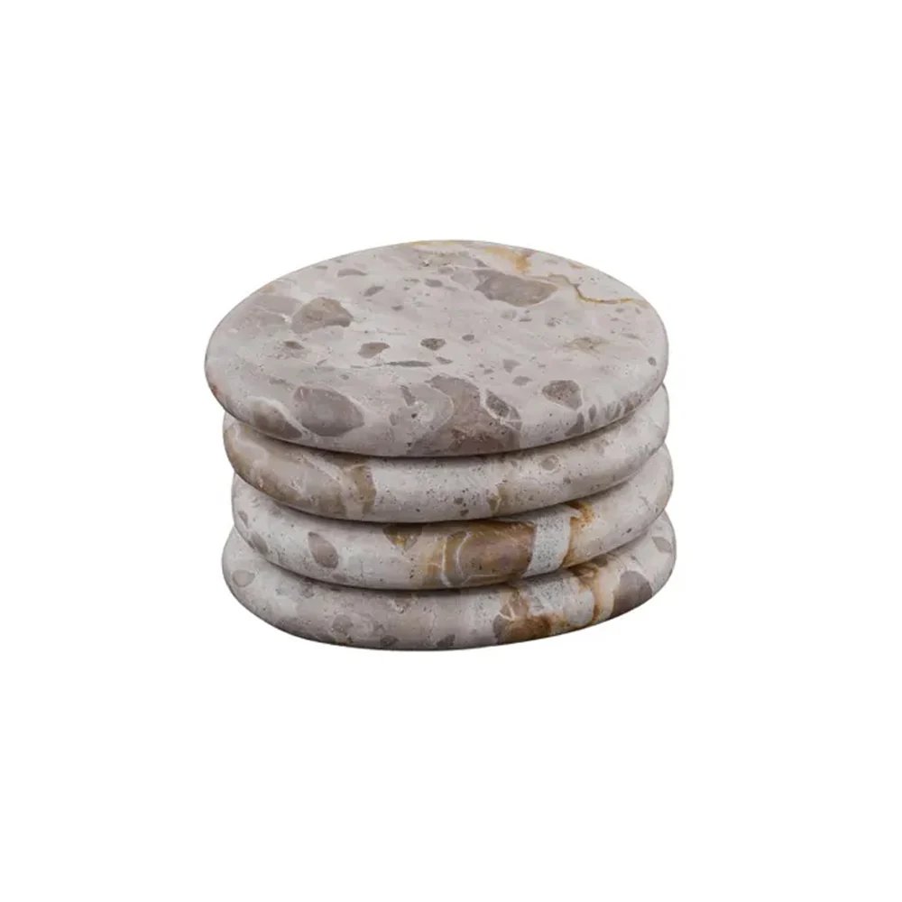 Xena S/4 Marble Coasters - Taupe