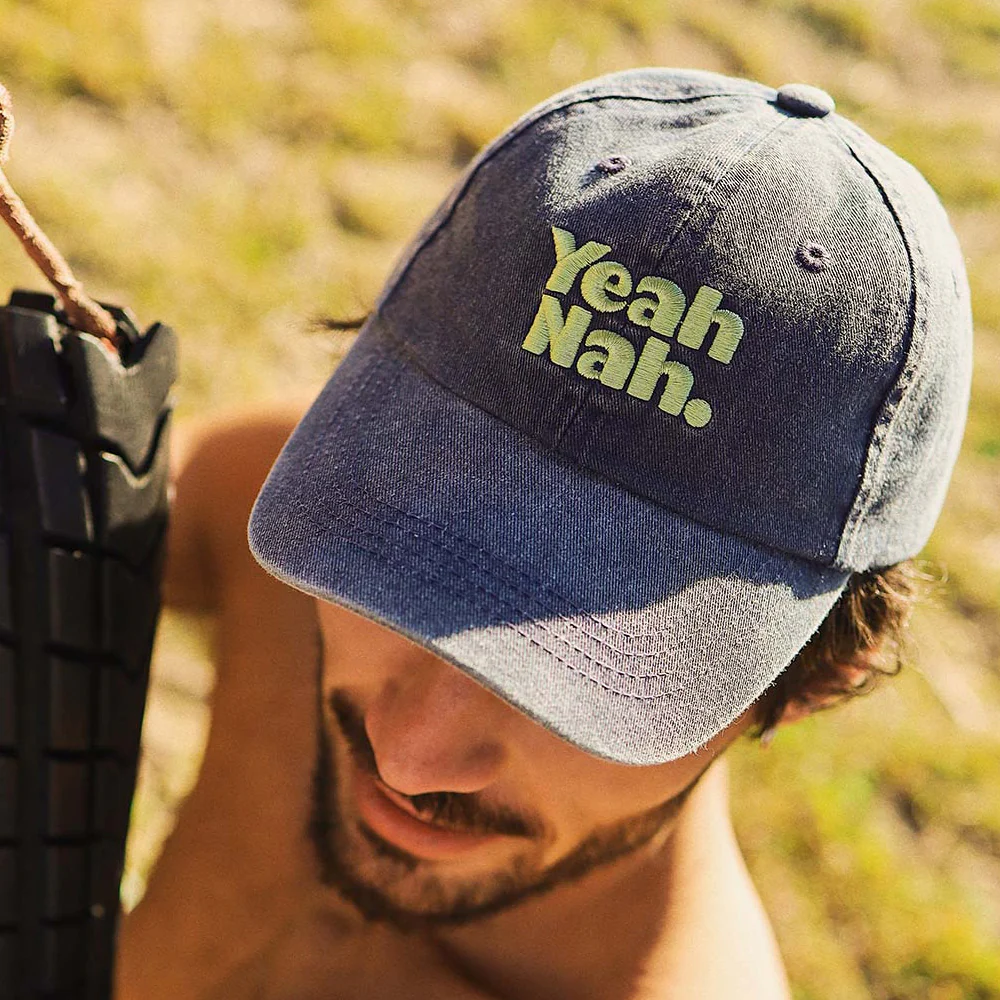 Yeah Nah Cotton Cap - Navy - Image 2