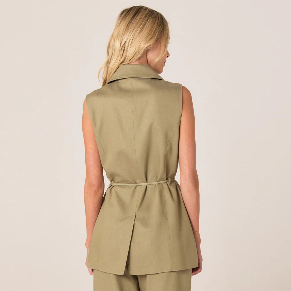 Zephyr Wrap Vest With Belt - Sage - Image 3